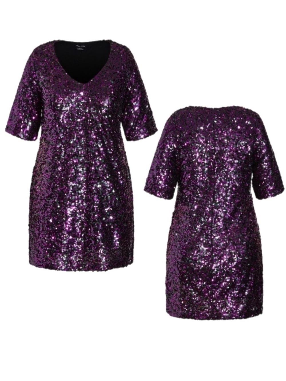 City Chic Sequin Plus Size Glam Dress in Purple NWT SIZE 20-SOLD OUT NWT